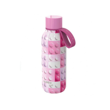 Quokka Kids Solid, Rozsdamentes acél palack / termosz hurokkal, rózsaszín téglákkal, 330ml, 40142 kulacs, kulacstartó