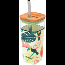 QUOKKA Liquid Cube Utazóbögre szívószállal, tropical toucans (8412497400560) kulacs, kulacstartó