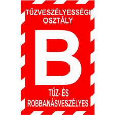  "B" tűzv.osztály - öntapadó, 300*450mm információs tábla, állvány