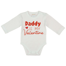 "Daddy is my Valentine" feliratos valentin napi baba body fehér kombidressz, body