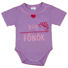  &quot;Kis főnök&quot; feliratos rövid ujjú baba body kombidressz, body