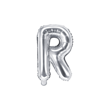 "R" betű fólia lufi 35cm ezüst party kellék