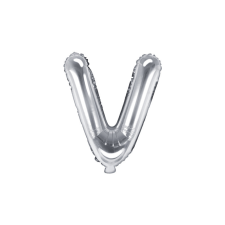 "V" betű fólia lufi 35cm ezüst party kellék