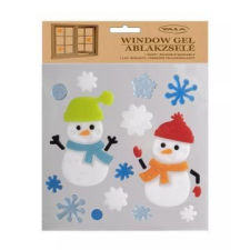 Qx Ablakzselé hóember és hópehely mintákkal - 20 x 25 cm party kellék