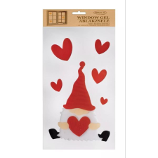 Qx Ablakzselé Orrmanó és szív mintákkal - 15 x 30 cm party kellék