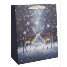 Qx Ajándéktasak rénszarvas mintával - 26 x 32 cm party kellék