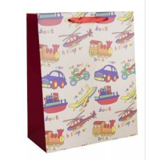 Qx Ajándéktasak vidám járművek mintával - 18 x 23 cm party kellék