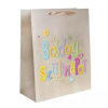 Qx Boldog születésnapot! Ajándékzacskó - bézs, 31 x 42 cm