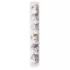 Qx Dekortojás szett lila és kék virágmintákkal, 6 cm - 6 db-os party kellék