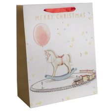 Qx Dísztasak matt 18x23 cm hintaló és kisvasút ajándéktasak