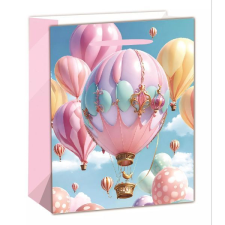 Qx Hőlégballon mintás ajándéktasak - 18 x 23 cm ajándéktasak