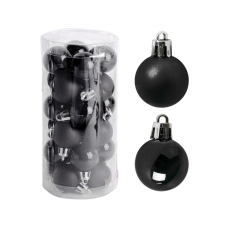 QX-Impex Fekete gömb 3cm, műanyag karácsonyfadísz