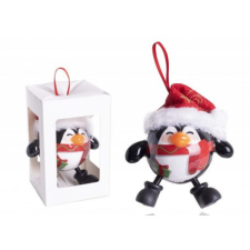 QX-Impex Gömb Pingvin mikulás sapkás karácsonyi dekoráció
