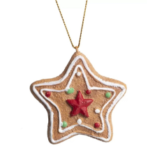QX-IMPEX KFT IRIS akasztós dísz mézeskalács csillag 7x8,5cm (046378) karácsonyi dekoráció