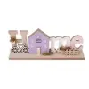 QX-IMPEX KFT IRIS dekor fa ház+home natúr/lila 30x12cm (QX_IMPEX_KFT_65702)