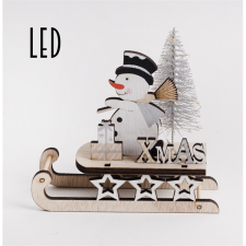 QX-IMPEX KFT Iris fa szán hóember+led karácsony 12*11 cm (060715) karácsonyi dekoráció