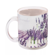 QX-IMPEX KFT IRIS üveg bögre levendula minta 9,7cm (102023) bögrék, csészék