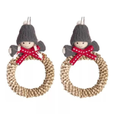 Qx Karácsonyi ajtódísz figurákkal, 10 cm - többféle party kellék