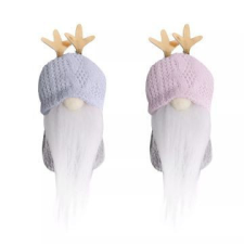 Qx Karácsonyi manó dekoráció, textil, 11 cm - többféle party kellék