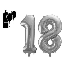 Qx Lufi fólia metál matt ezüst 18-as 102cm party kellék