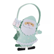 Qx Mikulás formájú szütyő, filc, 16 x 18 cm - Türkiz party kellék