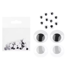 Qx Mozgó szem, kerek 10mm 24db/csomag dekorációs kellék