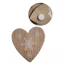 Qx Öntapadós szívecske dekoráció hópehellyel - 12 db-os, 4 x 4 cm party kellék