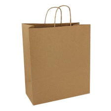 Qx Papírtáska 32x41x12 sodrott füles natúr party kellék