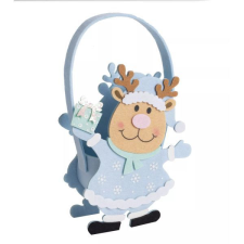 Qx Rénszarvas formájú szütyő, filc, 16 x 18 cm - Kék party kellék