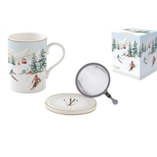  R2S.105CHAL Porcelán szűrősbögre tetővel, 350ml, dobozban, Chalet bögrék, csészék