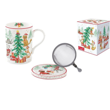 R2S.105CHGA Porcelán szűrősbögre tetővel, 350ml, dobozban, Christmas Gang bögrék, csészék