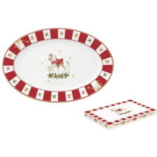  R2S.1116CTAL Porcelán ováltálca 35x23,5cm, dobozban, Christmas Tale konyhai eszköz