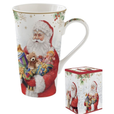  R2S.1462SANC Porcelánbögre 600ml, dobozban, Santa Is Coming bögrék, csészék