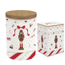 R2S.1493NTWI Porcelán konyhai tároló bambusz fedéllel, 11x16cm, dobozban, Nutcracker Twist papírárú, csomagoló és tárolóeszköz