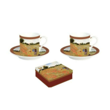 R2S.169MON2 Porcelán eszpresszócsésze+alj 2 személyes, 75ml, dobozban, Monet:Pipacsmező bögrék, csészék