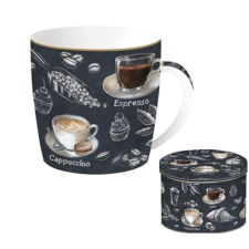 R2S.217BRST Porcelánbögre 350ml, fémdobozban, Barista bögrék, csészék