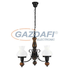 RÁBALUX 7078 Petronel 3 ágú csillár E27, 3x60W fekete 230V világítás