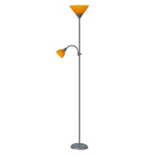 RÁBALUX Action állólámpa olvasókarral, kapcsolóval (E27+E14) ezüst-narancs világítás