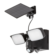 RÁBALUX Rábalux 77091 LESZNO kültéri mozgásérzékelős napelemes lámpa fekete színben, 800 lm, 10W teljesítmény, 15000h élettartammal, IP54 védettséggel, 4000K ( Rábalux 77091 ) kültéri világítás