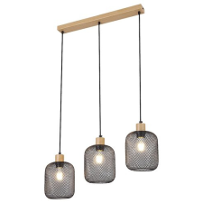 RÁBALUX Rábalux Grendel bükk-fekete függesztett lámpa (RAB-3132) E27 3 izzós IP20 világítás