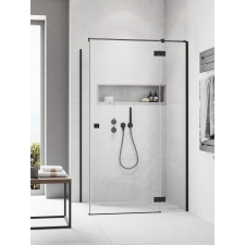 Radaway Essenza 8 Black KDJ szögletes fekete zuhanykabin 90x110 átlátszó balos kád, zuhanykabin