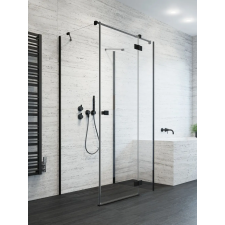 Radaway Essenza Black KDJ+S szögletes fekete zuhanykabin 120x100 átlátszó jobbos kád, zuhanykabin