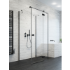 Radaway Essenza Black KDJ+S szögletes fekete zuhanykabin 80x75 átlátszó jobbos