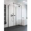 Radaway Essenza Black KDJ+S szögletes fekete zuhanykabin 80x80 átlátszó balos