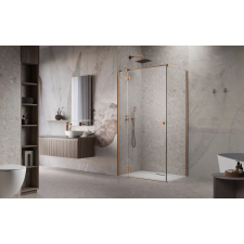 Radaway Essenza Brushed Copper ?KDJ szögletes ?szálcsiszolt réz zuhanykabin 110x70 jobbos átlátszó kád, zuhanykabin