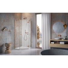Radaway Essenza Brushed Copper ?PTJ ?szögletes ?szálcsiszolt réz zuhanykabin 100x90 átlátszó kád, zuhanykabin