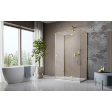 Radaway ?Essenza Brushed Gold ?KDJ+S ?szögletes ?szálcsiszolt arany zuhanykabin 80x70 átlátszó balos kád, zuhanykabin