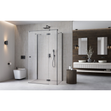 Radaway ?Essenza Brushed GunMetal ?KDJ+S ?szögletes ?szálcsiszolt fegyvermetál zuhanykabin 90x110 átlátszó balos kád, zuhanykabin