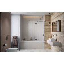 Radaway Essenza Brushed GunMetal ?PND II ?szálcsiszolt fegyvermetál kádparaván 120 átlátszó balos kád, zuhanykabin