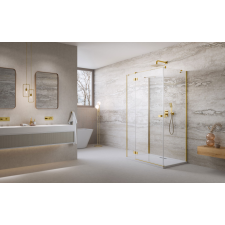 Radaway ?Essenza Gold ?KDJ+S ?szögletes ?arany zuhanykabin 100x75 átlátszó balos kád, zuhanykabin
